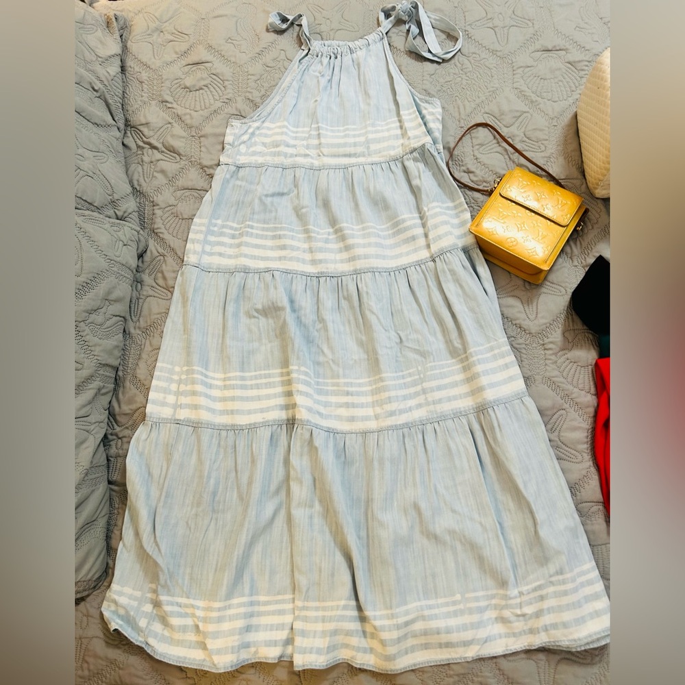 Bella Dahl Soft Blue Gathered dress